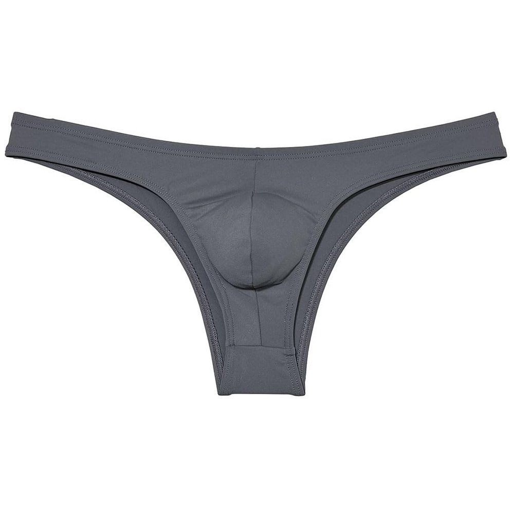 Jaxu Men's Second-skin Feel Bikini Briefs Underwear Absorbent Skimpy Briefs Hipster Half Hip Sports Underpants Dark Medium Gray L