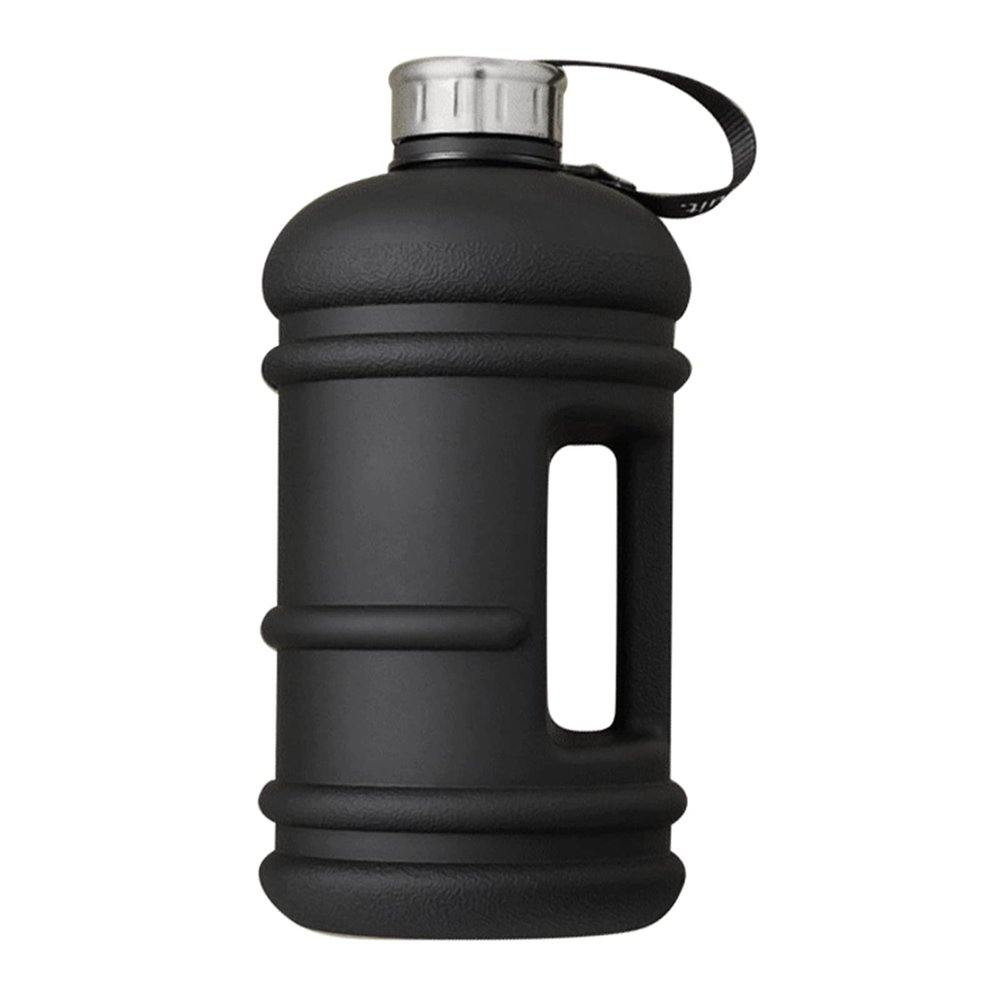 0.6Gallon/2.2L Water Bottle with Handle Outdoor Sports Fitness Cup BPa Free Fitness Sports Water Bottle Portable Large Capacity Water Cup for Outdoor Sports Hiking, Cycling, Camping, Running(Black)