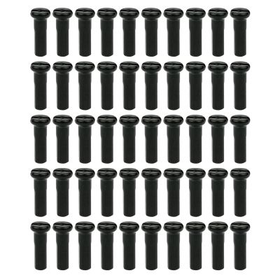 QHHVAIT 50PCS Brass Spoke Nipple 14G 13G 12G Mountain Road Bicycles Wheel E-Bike Scooter Bike Spoke Cap Brass Bike Part Coated Black