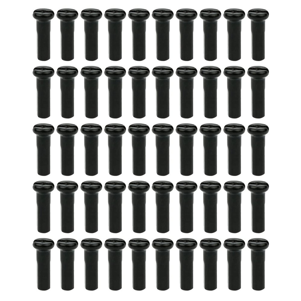 QHHVAIT 50PCS Brass Spoke Nipple 14G 13G 12G Mountain Road Bicycles Wheel E-Bike Scooter Bike Spoke Cap Brass Bike Part Coated Black