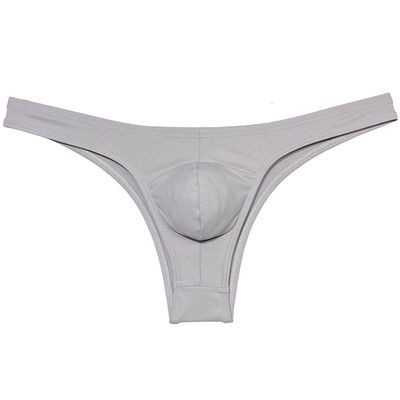 Jaxu Men's Second-skin Feel Bikini Briefs Underwear Absorbent Skimpy Briefs Hipster Half Hip Sports Underpants Light Gray M