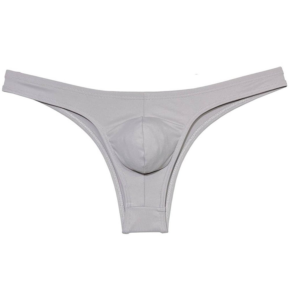 Jaxu Men's Second-skin Feel Bikini Briefs Underwear Absorbent Skimpy Briefs Hipster Half Hip Sports Underpants Light Gray M