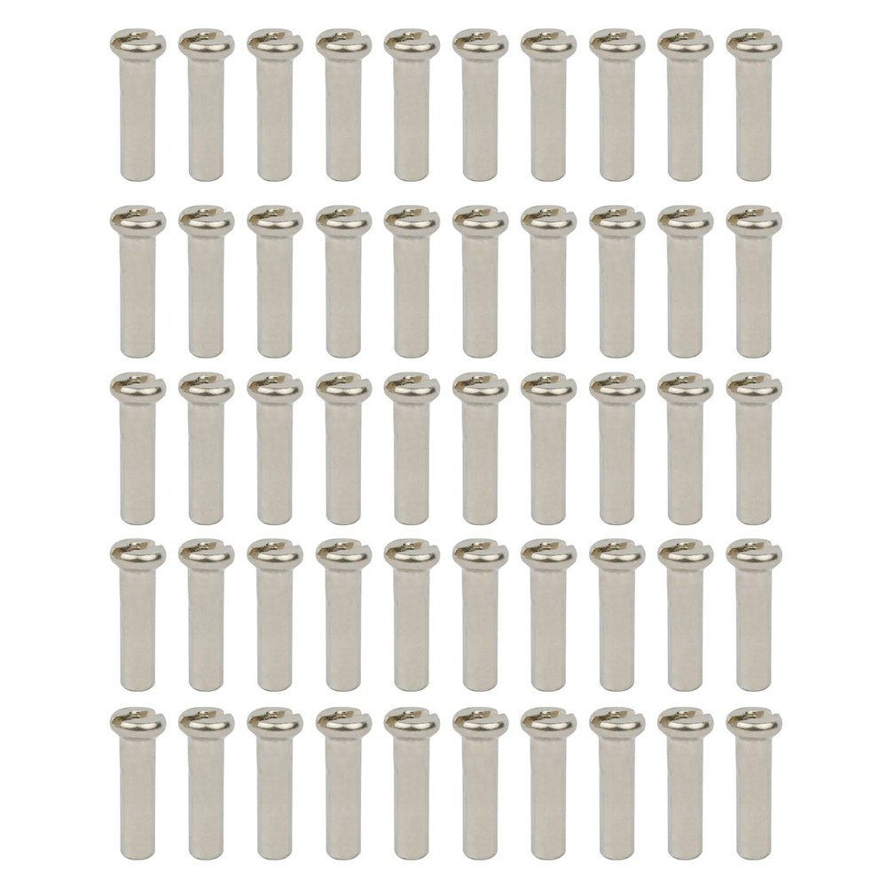 QHHVAIT 50PCS Brass Spoke Nipple 14G 13G 12G Mountain Road Bicycles Wheel E-Bike Scooter Bike Spoke Cap Brass Bike Part Coated Silver
