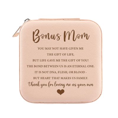 Bonus Mom Jewelry Organizer - Birthday, Christmas, Mother's Day Gift from Bonus Daughter/Son or Stepdaughter/Stepson