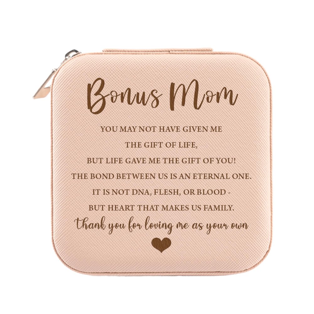 Bonus Mom Jewelry Organizer - Birthday, Christmas, Mother's Day Gift from Bonus Daughter/Son or Stepdaughter/Stepson