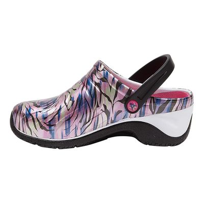 Anywear Zone Clogs - EVA-Cushioned Non Slip Work Shoes - Slip Resistant Work Shoes for Women & Men - Nursing Clogs with Back Strap - Wild Glam - 11 Women/9 Men