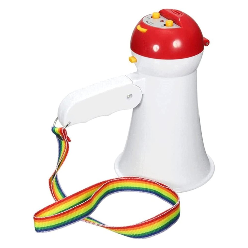 SAAKO Portable Bullhorn Handheld Megaphone Portable Trumpet Bullhorn Speaker Recording Horn Volume Handheld Voice Amplifier Megaphone Speaker Lightweight