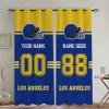 Midkepf Los Angeles Blackout Curtain Panels Custom Name Number Curtains for Bedroom Personalized Football Style Drapes Gift for Men Fans 2 Panels view 1