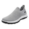 Men's Running Shoes Breathable Knit Slip On Sneakers Lightweight Mesh Workout Casual Sports Shoes Athletic Gym Shoes Grey view 1