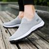 Men's Running Shoes Breathable Knit Slip On Sneakers Lightweight Mesh Workout Casual Sports Shoes Athletic Gym Shoes Grey view 2