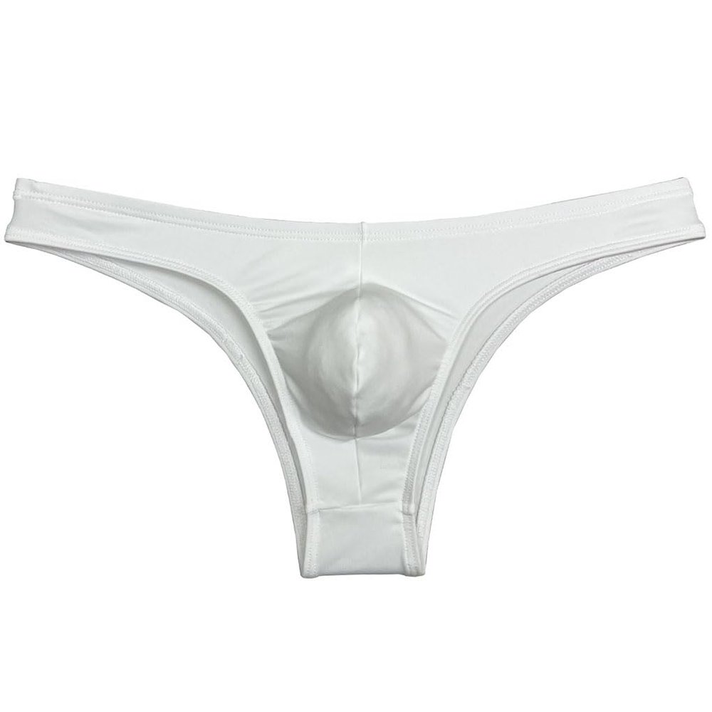 Jaxu Men's Second-skin Feel Bikini Briefs Underwear Absorbent Skimpy Briefs Hipster Half Hip Sports Underpants White XL