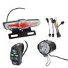 Gaderth Ebike Headlight and Tail Light Sets, LED Night Spotlight Cycling Modification Parts, 48V/36V Front Rear Warning Lights Kit with E-Bike Headlight Turn Signal Rear Light, 12V-72V Switch 24-48V view 1