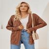 Arach&Cloz Women's 2025 Lightweight Open Front Cardigan Sweaters with Pocket Summer Fashion Button Down Trendy Clothing Brown S view 3