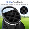 Goplus Golf Cart Bag with 14-Way Top Dividers, Golf Cart Bag Golf Club Bag with 9 Zippered Pockets, Cooler Bag, Rain Hood, Shoulder Strap, Carry Handle, Lightweight Golf Bag for Men Women (Black+Blue) view 2
