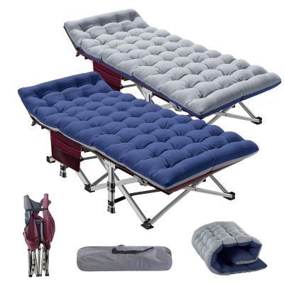 Barbella Folding Camping Cot, 2 Pack Folding Cot Camping Cots for Adults, Portable Sleeping Cot with Mattress Foldable Outdoor Bed Camp Cots Guest Bed with Carry Bag for Home, Office & Outdoor Use