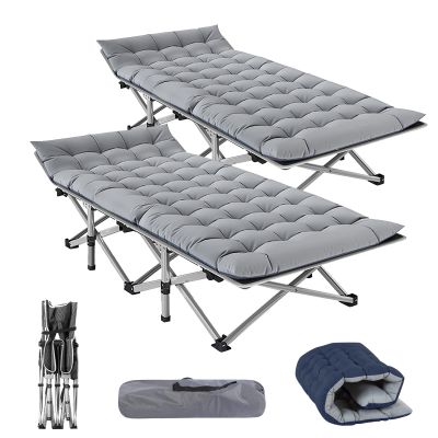 Barbella Folding Camping Cot, 2 Pack Folding Cot Camping Cots for Adults, Portable Sleeping Cot with Mattress Foldable Outdoor Bed Camp Cots Guest Bed with Carry Bag for Home, Office & Outdoor Use