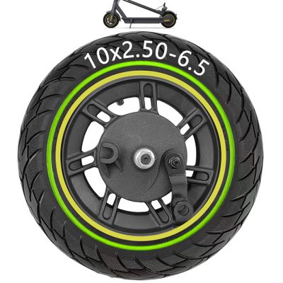 Felixstory 10x2.50-6.5 Solid Wheel, 10 Inch 60/70-6.5 Tubeless Tire with Hub Replacement for Segway Ninebot Max G30P G30LP Hiboy Titan Pro MAX3 Varla Eagle One Electric Scooter, 10x2.5 Rubber Tyre