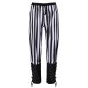 Mens Medieval Capris Drawstring Waist Ankle Banded Pants Viking Navigator Pirate Trousers Renaissance Gothic Pants Black view 1