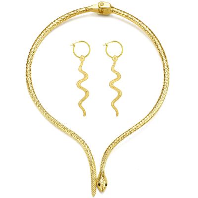 Long tiantian Snake Bracelet Necklace for Women Gold Bendable Snake Jewelry Glexible Choker Necklace for Hollween Party Costume Accessories 2025