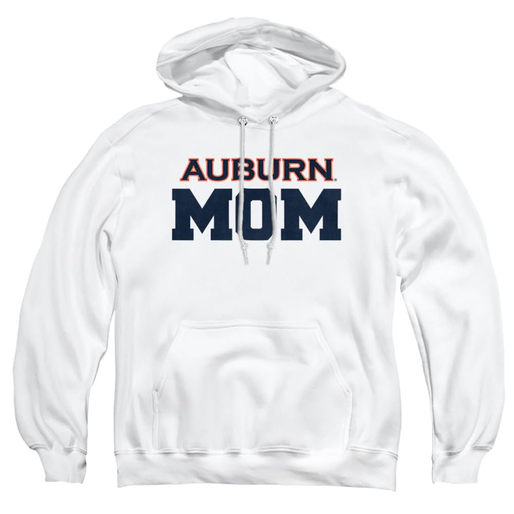 Auburn University Official Mom Unisex Adult Pull-Over Hoodie, White, Small