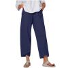 XUNRYAN Capris for Women Casual Summer 2023 Capri Leggings Lightweight High Waist Linen Cargo Pants Pockets Cropped Trousers view 1