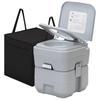 5.3 Gallon Portable Toilet with Detachable Tank and Travel Bag, Pressure Valve, Indoor & Ooutdoor Compact Double Outlet Toilet, Supports 440 LBS and 50 Flushes for Camping, RV Travel, Trips view 1