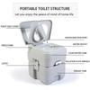 5.3 Gallon Portable Toilet with Detachable Tank and Travel Bag, Pressure Valve, Indoor & Ooutdoor Compact Double Outlet Toilet, Supports 440 LBS and 50 Flushes for Camping, RV Travel, Trips view 4