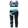 YEAHDOR Kids Girls 2 Pcs Sport Outfit Crop Top with Leggings Set Gymnastics Dance Athletic Outfits Lily 12 Years view 1