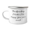 Backpacking Makes Me Happy. You, not so much. 12oz Camper Mug, Backpacking Present From Friends, Joke For Men Women, Hiking, Camping, Outdoor gear, Travel view 1