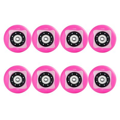 JHKJ 8 Pack Hardness 83A Inline Wheels 64MM 68MM 70MM 72MM 76MM 80MM with MG608 Bearings Inline Replacement Wheels,Pink Starry Sky,76mm