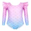 Arshiner Girls Gymnastics Leotards Ruffle Long Sleeve Shimmer Ballet Unitard Dancewear for 3-10 Years