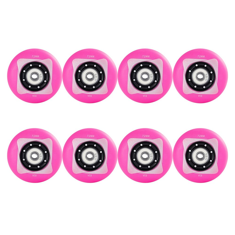 JHKJ 8 Pack Hardness 83A Inline Wheels 64MM 68MM 70MM 72MM 76MM 80MM with MG608 Bearings Inline Replacement Wheels,Pink Starry Sky,70mm