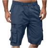 Boys 5t Shorts Cargo Shorts Men Big Tall Casual Premium Twill Multi Pockets Tooling Shorts Classic Fit Elastic Waist Shorts Mens Work Shorts 9 Inch Inseam Navy M view 1