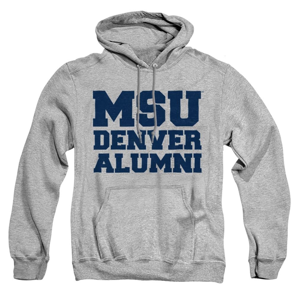 Metro State University of Denver Official Alumni Unisex Adult Pull-Over Hoodie, Athletic Heather, 3X-Large