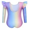 Arshiner Girls Gymnastics Leotards Ruffle Long Sleeve Shimmer Ballet Unitard Dancewear for 3-10 Years view 2