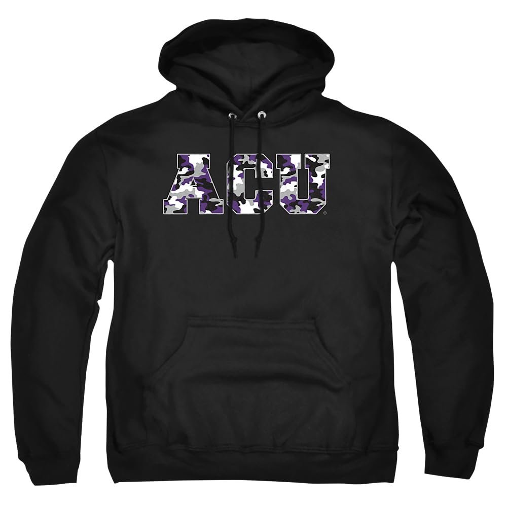 Abilene Christian University Official Camo Unisex Adult Pull-Over Hoodie, Black, 3X-Large