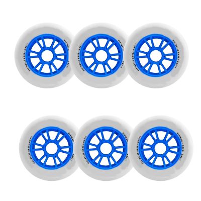 JHKJ Inline Wheels Replacement Wheels 90MM 100MM 110MM Inline Speed Wheels Hardness 85A 6-Pack White/Pink Colors,Blue,90mm