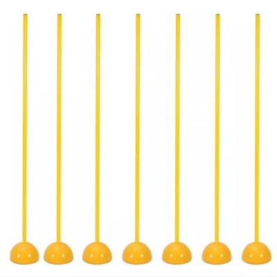 SRNSAEB 1m/ 1.2m/ 1.5m Tall Agility Training Poles, Highly Visible Stable Soccer Training Equipment with Removable Water and Sand Injection Base for Football Field (Color : Yellow-7, Size : 1m/3.3ft)
