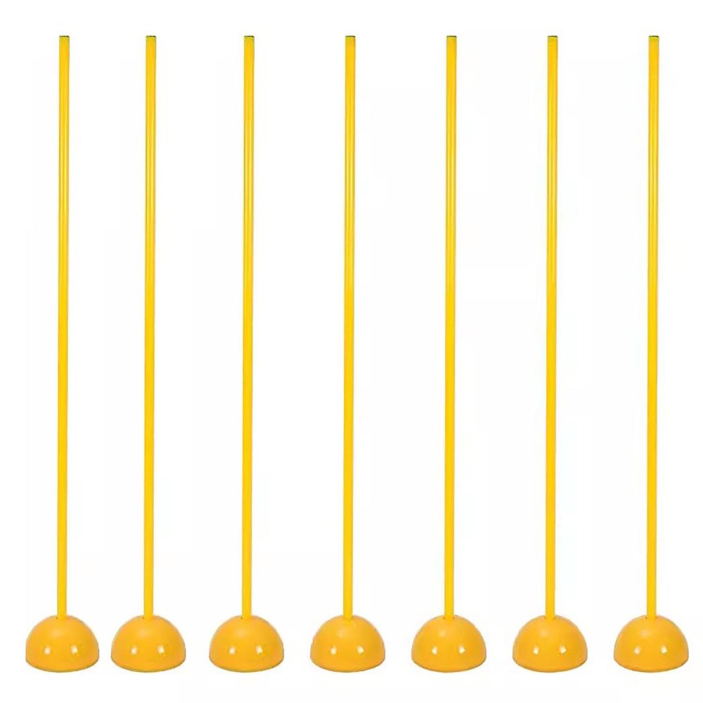 SRNSAEB 1m/ 1.2m/ 1.5m Tall Agility Training Poles, Highly Visible Stable Soccer Training Equipment with Removable Water and Sand Injection Base for Football Field (Color : Yellow-7, Size : 1m/3.3ft)