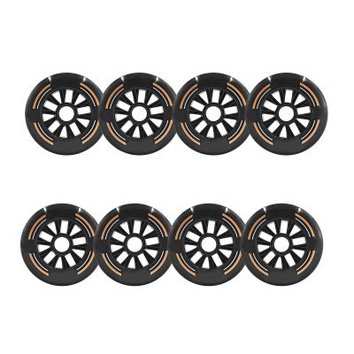 JHKJ Inline Replacement Wheels 90MM 100MM 110MM Inline Speed Wheels Hardness 85A Inline Replacement Wheels Double Hardness Design 8-Pack,Black,100mm
