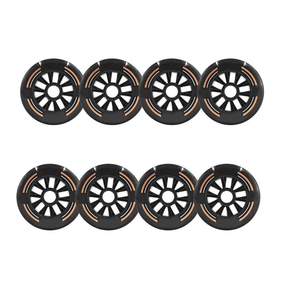 JHKJ Inline Replacement Wheels 90MM 100MM 110MM Inline Speed Wheels Hardness 85A Inline Replacement Wheels Double Hardness Design 8-Pack,Black,100mm