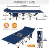 COLMERD 2 Pack Camping Cot with Mattress Comfortable Sleeping Cot Camping Cots for Adults 2 Person Folding Cot Heavy Duty Cots for Sleeping with Carry Bag Outdoor Indoor Home Vacation view 3