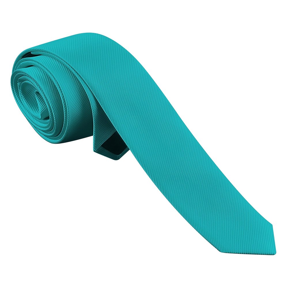 Branduce 1.58" Turquoise Blue Tie Silk Skinny Tie for Men Business Premium Solid Slim Fashion Necktie (TA07-28)
