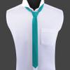 Branduce 1.58" Turquoise Blue Tie Silk Skinny Tie for Men Business Premium Solid Slim Fashion Necktie (TA07-28) view 2