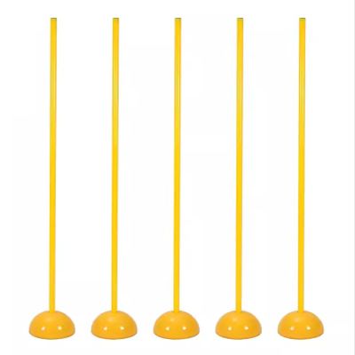SRNSAEB 1m/ 1.2m/ 1.5m Tall Agility Training Poles, Highly Visible Stable Soccer Training Equipment with Removable Water and Sand Injection Base for Football Field (Color : Yellow-5, Size : 1.2m/4ft)