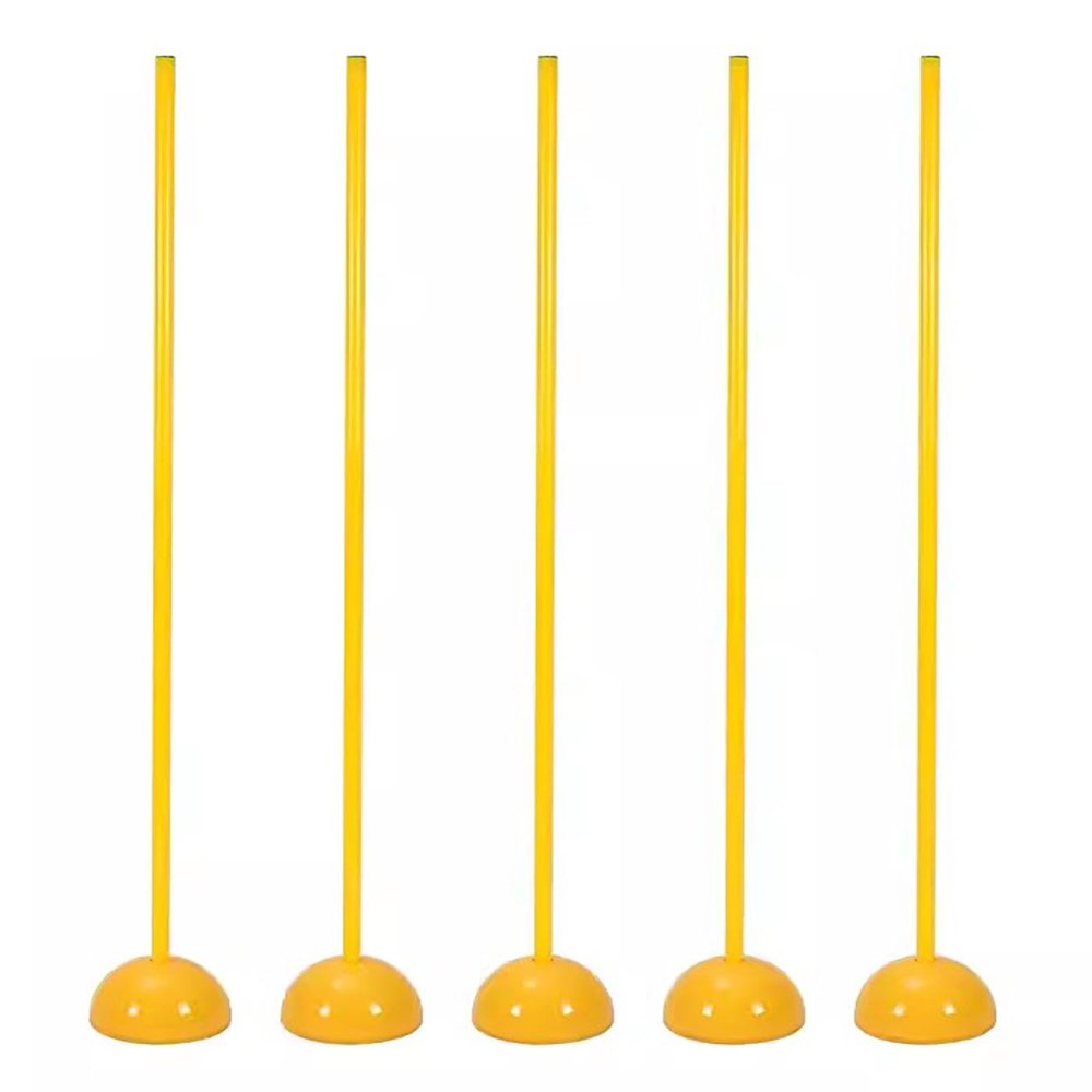 SRNSAEB 1m/ 1.2m/ 1.5m Tall Agility Training Poles, Highly Visible Stable Soccer Training Equipment with Removable Water and Sand Injection Base for Football Field (Color : Yellow-5, Size : 1.2m/4ft)