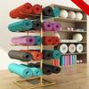 KIZMIQ Gold Yoga Mat Storage Rack, Metal Display Holder for 20 Foam Rollers and Yoga Mat, Yoga Room Entryway Organizer, Hardware Included (Color : Gold) view 2