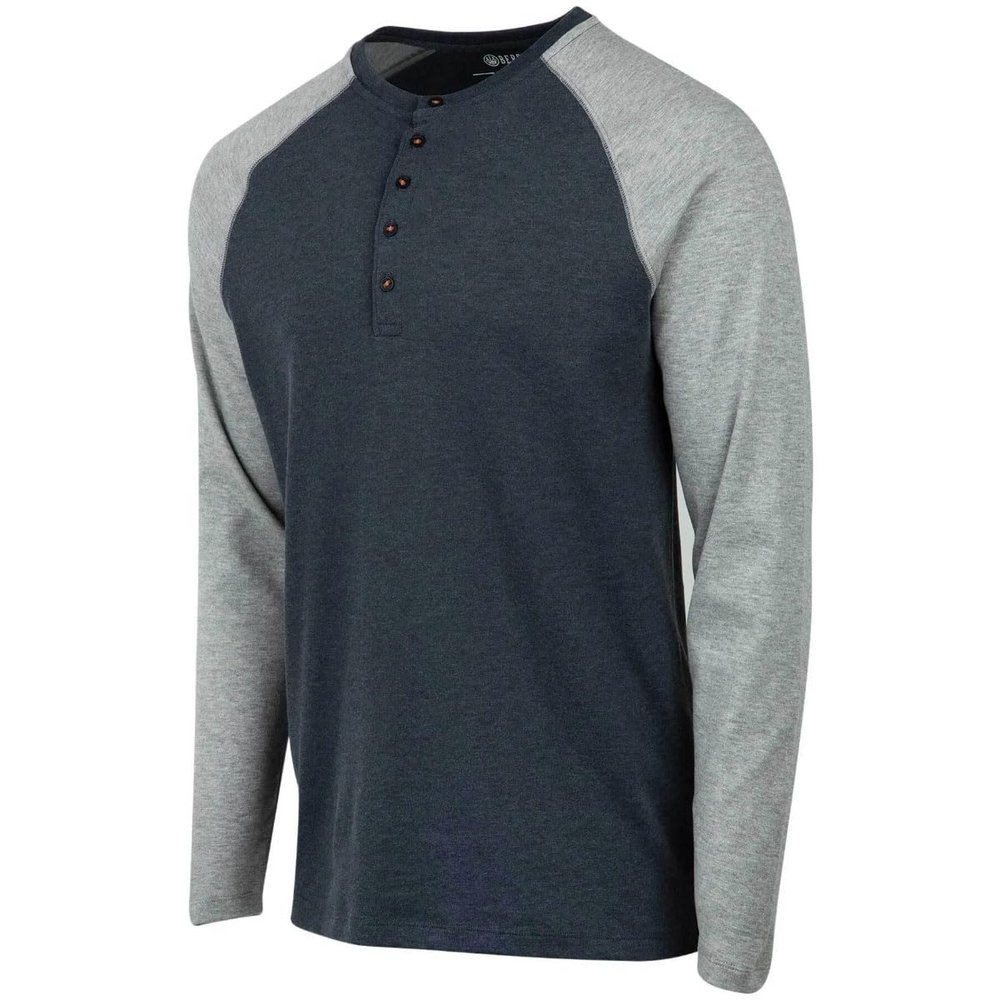 Beretta Men's Scout Performance Relaxed Fit High-Performance Henley Shirt, Ebony Mel & Grey Mel, XX-Large