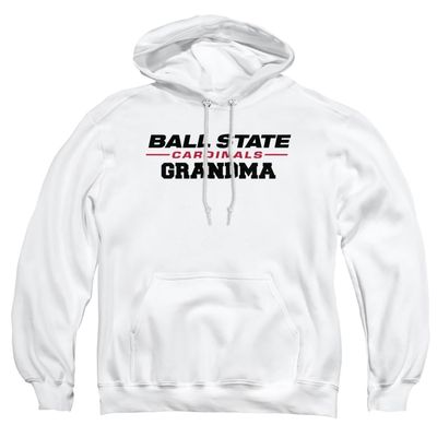 Ball State University Official Grandma Unisex Adult Pull-Over Hoodie, White, 2X-Large