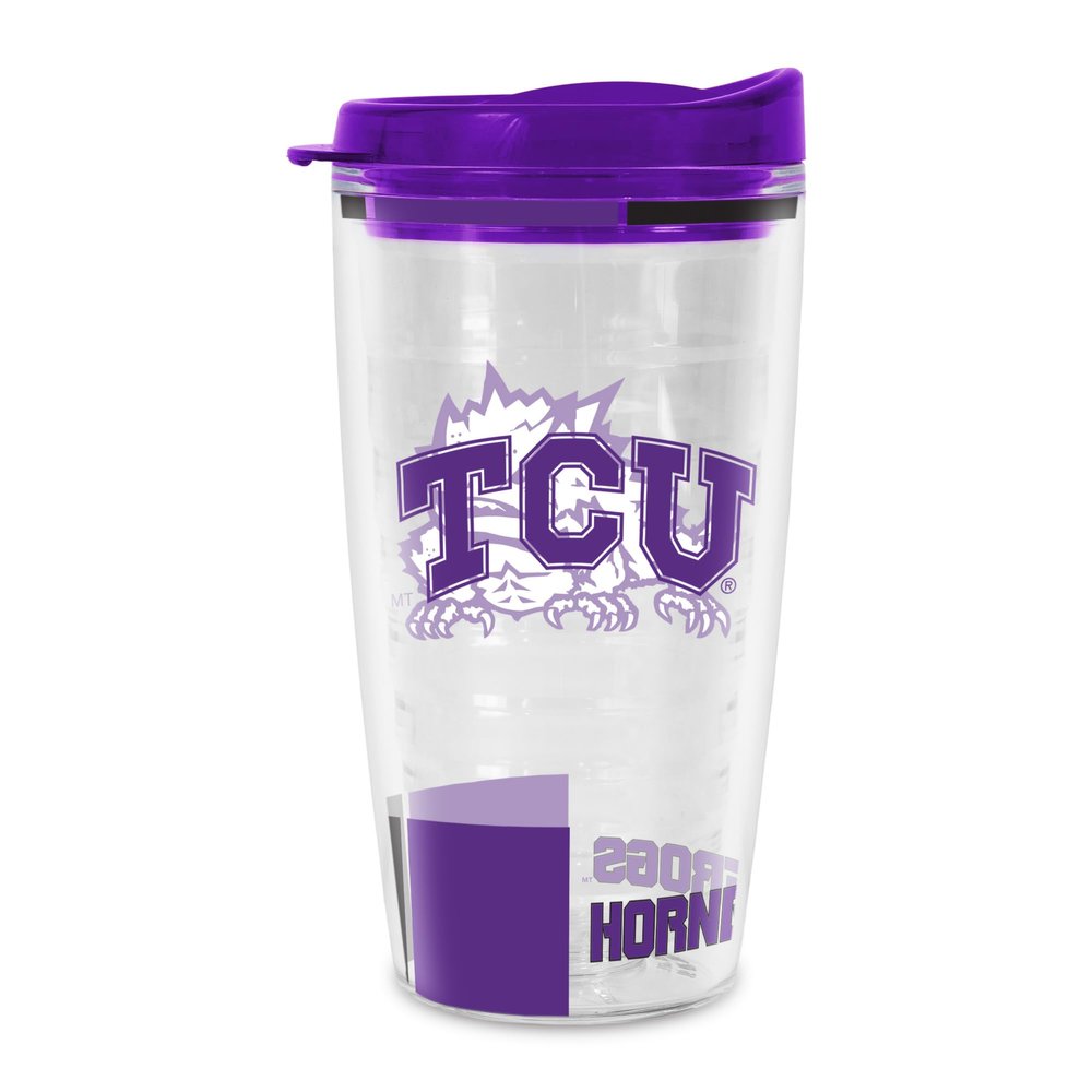 Rico Industries NCAA TCU Horned Frogs Double Wall 16oz Tritan Tumbler